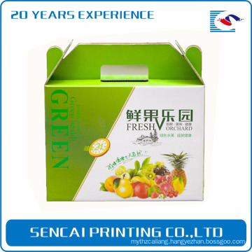 SenCai colorful printing corrugated paper gift box with handle for fruit
